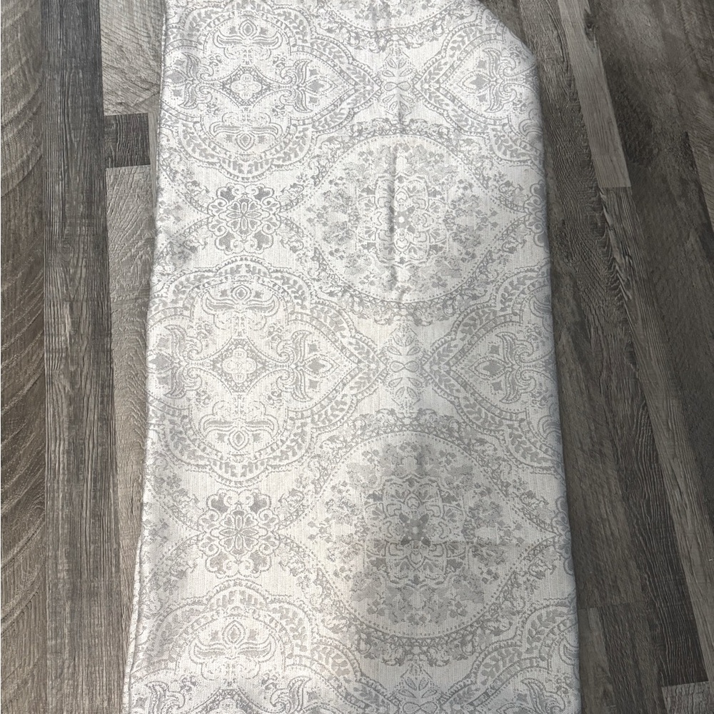 White and sliver/gray Woven Shower Curtain with Shimmer never used